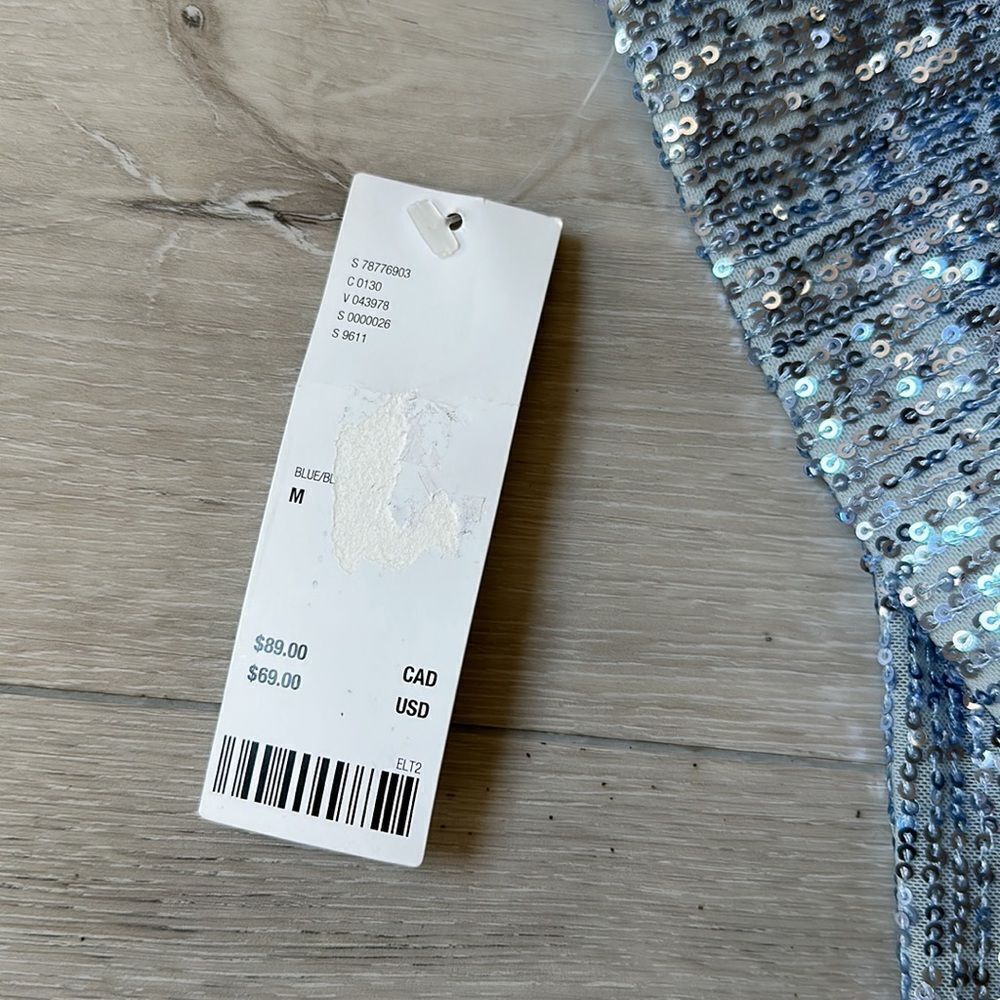 Urban Outfitters - Ariel Sequin Bodycon Tube Dress Blue M NWT - Picture 4 of 5